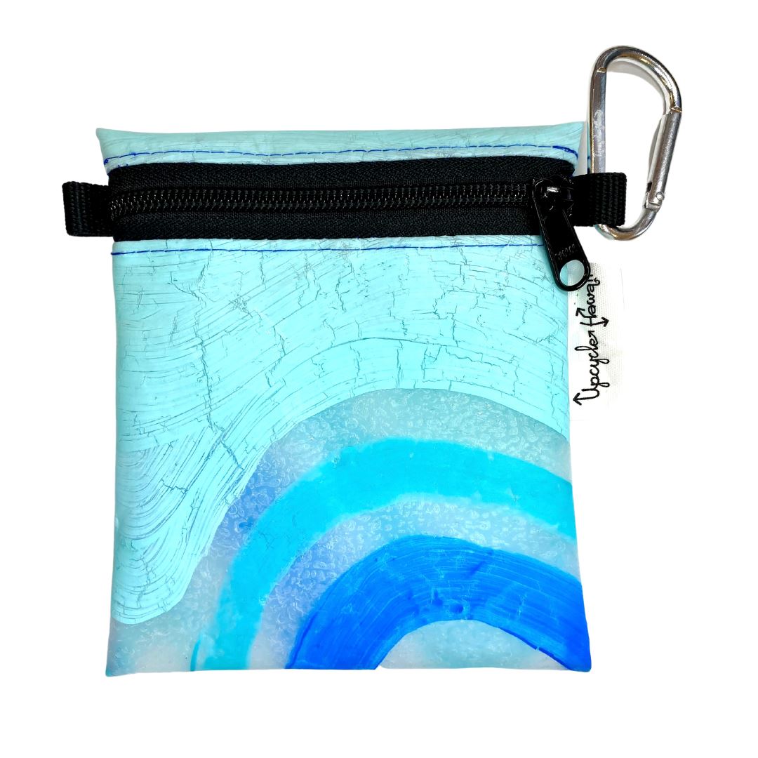 Handmade Waxed Canvas Zipper Pouch – In Blue Handmade